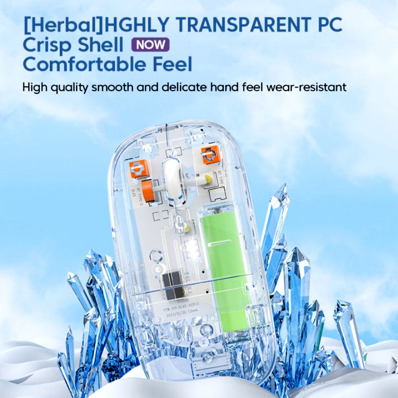 Transparent Dual-Mode Wireless Bluetooth 5.2 Mouse